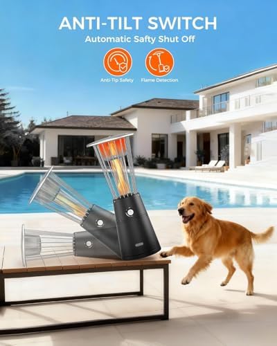 Tabletop Heater Patio Heater, 11,000 BTU Propane Patio Heater for Commercial, Balcony & Porch, Quartz Glass, alternate view 4