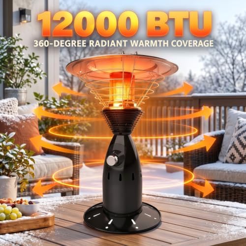 Tabletop Propane Patio Heater, 11000 BTU Propane Patio Heater, alternate view 4