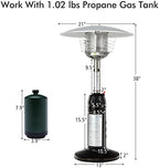Tabletop Propane Patio Heater with Adjustable Flame, 11,000 BTU, alternate view 3