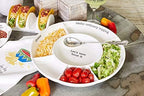 Taco bar Condiment Serving Platter, White in 14.50" Dia; 10 Inches Length in White/Silver, alternate view 4