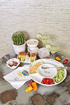 Taco bar Condiment Serving Platter, White in 14.50" Dia; 10 Inches Length in White/Silver, alternate view 5