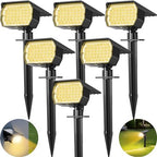Tadyreal Solar Spot Lights Outdoor 6 Pack, [46 LED/3 Modes] Solar Landscape Spotlights Waterproof, 2-in-1 Auto