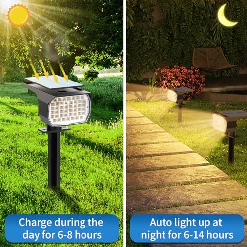 Tadyreal Solar Spot Lights Outdoor 6 Pack, [46 LED/3 Modes] Solar Landscape Spotlights Waterproof, 2-in-1 Auto, alternate