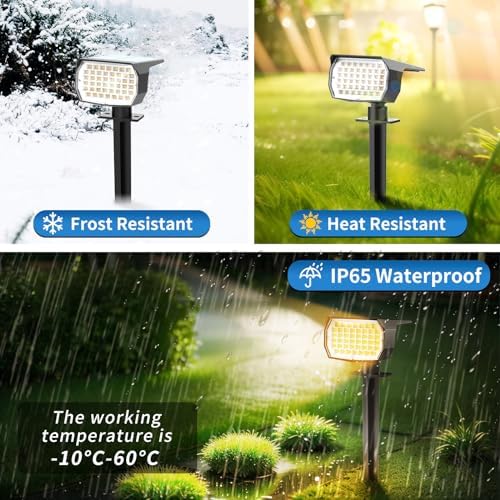 Tadyreal Solar Spot Lights Outdoor 6 Pack, [46 LED/3 Modes] Solar Landscape Spotlights Waterproof, 2-in-1 Auto, alternate
