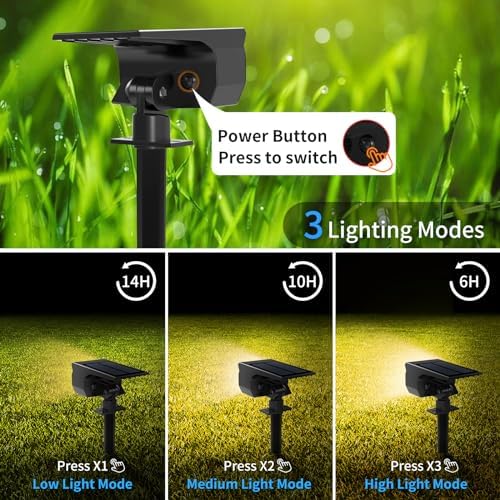 Tadyreal Solar Spot Lights Outdoor 6 Pack, [46 LED/3 Modes] Solar Landscape Spotlights Waterproof, 2-in-1 Auto, alternate