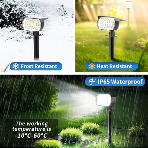 Tadyreal Solar Spot Lights Outdoor 6 Pack, [46 LED/3 Modes] Solar Landscape Spotlights Waterproof, 2-in-1 Auto, alternate