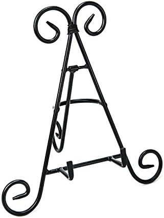 Tall Black Iron Curve Design Adjustable Display Stand for Photo Picture Albums, Home Decoration, Fine China