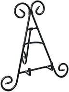 Tall Black Iron Curve Design Adjustable Display Stand for Photo Picture Albums, Home Decoration, Fine China