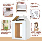 Tall cake boxes for tier cakes 10x10x12 Inch with 6 Windows 2Pack in 4windows-10x10x12inch-2P in White, alternate view 3