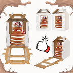Tall cake boxes for tier cakes 10x10x12 Inch with 6 Windows 2Pack in 4windows-10x10x12inch-2P in White, alternate view 4