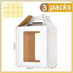 Tall cake boxes for tier cakes 10x10x12 Inch with 6 Windows 3Pack in 10x10x12 inches in white-10inch-3Pack, alternate view 2