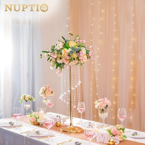 Tall Centerpiece for Table, Gold, 27.6", 2 Pcs in Gold, alternate view 5