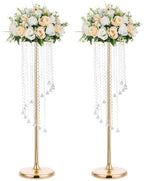 Tall Centerpiece for Table, Gold, 35.4", 2 Pcs in Gold