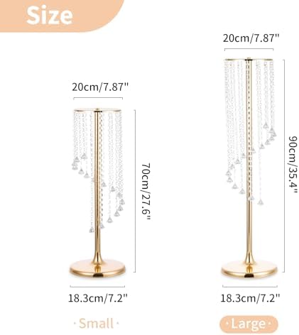 Tall Centerpiece for Table, Gold, 35.4", 2 Pcs in Gold, alternate view 3
