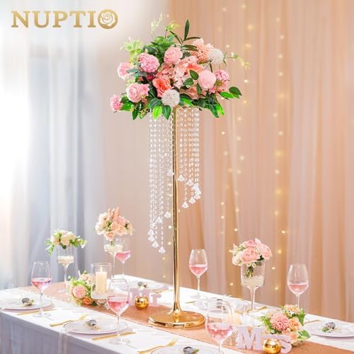 Tall Centerpiece for Table, Gold, 35.4", 2 Pcs in Gold, alternate view 5
