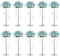 Tall Centerpiece for Table, Silver, 27.6", 10 Pcs in Silver