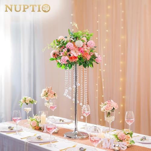 Tall Centerpiece for Table, Silver, 27.6", 10 Pcs in Silver, alternate view 5