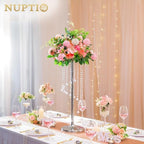 Tall Centerpiece for Table, Silver, 27.6", 2 Pcs in Silver, alternate view 5