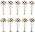 Tall Gold Centerpiece for Table, Metal, 21.7", 10 Pcs in Gold