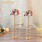 Tall Gold Centerpiece for Table, Metal, 21.7", 2 Pcs in Gold, alternate view 6