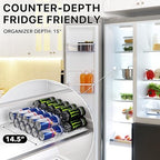 Tall Skinny Can Organizer and Dispenser for Refrigerator or Pantry, Clear, Set of 2 in Clear, alternate view 5