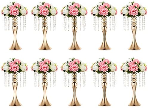 Tall Vase Table Centerpiece, 13.8", Gold, 10 Pcs in Gold