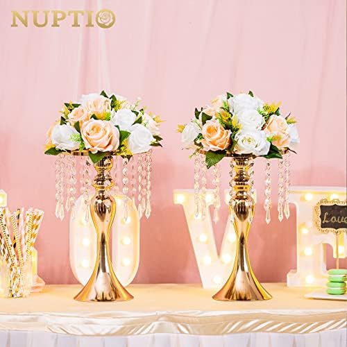 Tall Vase Table Centerpiece, 13.8", Gold, 10 Pcs in Gold, alternate view 2