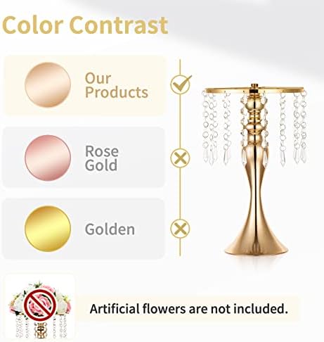 Tall Vase Table Centerpiece, 13.8", Gold, 10 Pcs in Gold, alternate view 3