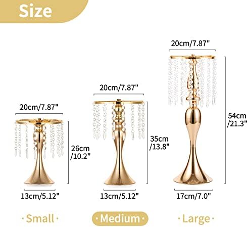 Tall Vase Table Centerpiece, 13.8", Gold, 10 Pcs in Gold, alternate view 5