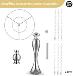Tall Vase Table Centerpiece, 13.8", Silver, 2 Pcs in Silver, alternate view 6