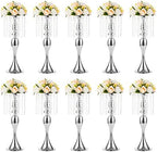Tall Vase Table Centerpiece, 21.3", Silver, 10 Pcs in Silver