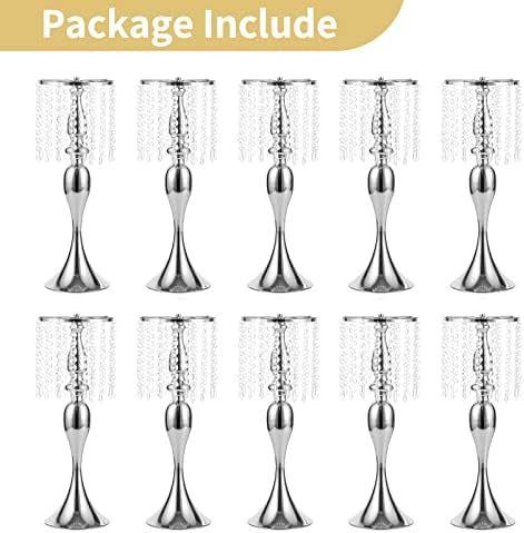 Tall Vase Table Centerpiece, 21.3", Silver, 10 Pcs in Silver, alternate view 6