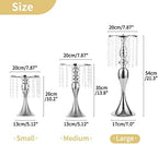 Tall Vase Table Centerpiece, 21.3", Silver, 2 Pcs in Silver, alternate view 3