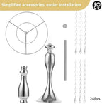 Tall Vase Table Centerpiece, 21.3", Silver, 2 Pcs in Silver, alternate view 5