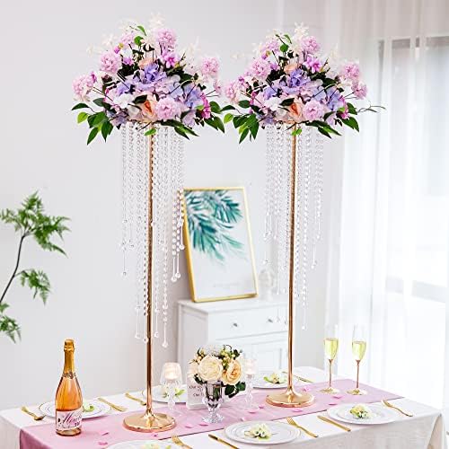 Tall Wedding Vases for Centerpieces: Gold, 39.4in, 10 Pcs in Gold, alternate view 3