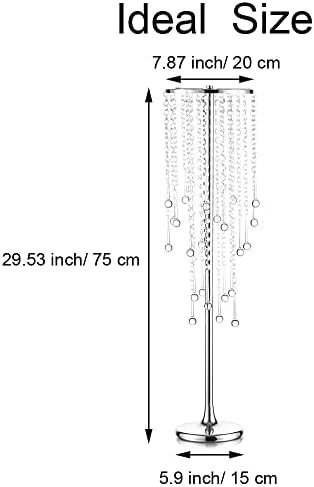 Tall Wedding Vases for Centerpieces: Silver, 29.6in, 2 Pcs in Silver, alternate view 3