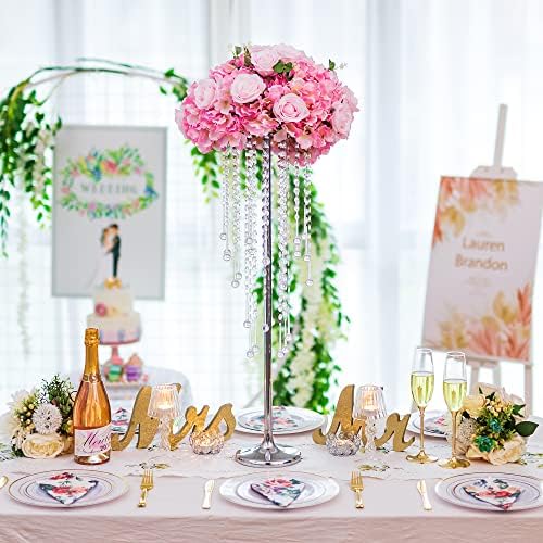Tall Wedding Vases for Centerpieces: Silver, 29.6in, 2 Pcs in Silver, alternate view 4