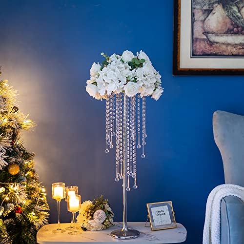 Tall Wedding Vases for Centerpieces: Silver, 29.6in, 2 Pcs in Silver, alternate view 5