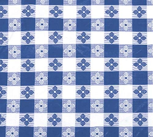 TBCO-70B Checkered Table Cloth, Blue, 52" x 70" in 70" x 52" (Rectangle) in Blue