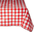 TBCS-52R Checkered Table Cloth, 52-Inch x 52-Inch, Red, White, Red, Medium in 52" x 52" (Square) in Red