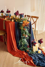 Teal Blue Artificial Flower Garland Fall Wedding Arch 6 FT, alternate view 2