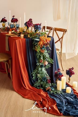 Teal Blue Artificial Flower Garland Fall Wedding Arch 6 FT, alternate view 2