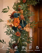 Teal Blue Artificial Flower Garland Fall Wedding Arch 6 FT, alternate view 3