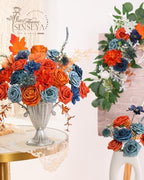 Teal Orange Artificial Flowers Combo for Wedding & Home Decor in Teal Royal Blue&orange, alternate view 5