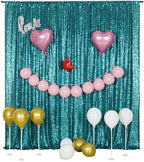Teal Sequin Backdrop,8FT x 10FT Sequin Photography Backdrop Curtain for Party Decoration in 8 x 10ft in Teal, alternate view