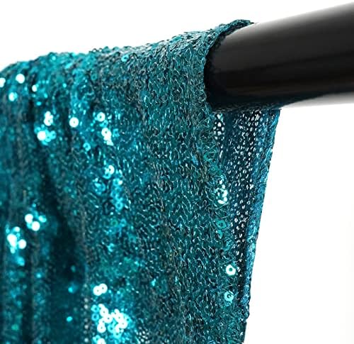 Teal Sequin Backdrop,8FT x 10FT Sequin Photography Backdrop Curtain for Party Decoration in 8 x 10ft in Teal, alternate view