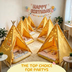 Teepee Tent for Kids, with String Lights,6 PackYellow, alternate view 6
