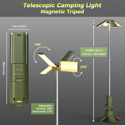 Telescopic Camping Lights Rechargeable 14000 mAh Led Multifunction Magnetic Lanterns Job Site Lighting Cordless, alternate