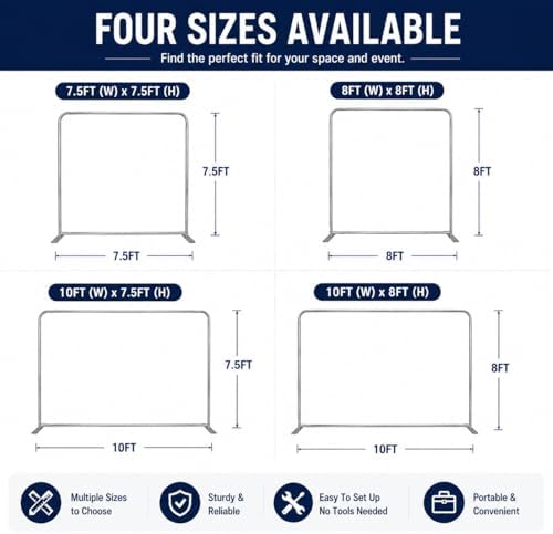 Tension Fabric Backdrop Stand Portable Aluminum Trade Show Banner Frame with Carrying Bag (Stand Only,7.5x7.5FT), alternate