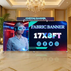 Tension Fabric Backdrop with Header, 17x8 FT Trade Show Display Stand, Fabric Banner Stand for Trade Shows, alternate view 7